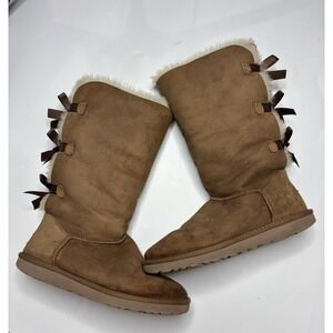 UGG Women's 8 EU 39 Bailey Bow II Tall Chestnut Boots